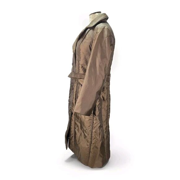 Vintage Bromleigh 14 Brown/bronze Trench Long Coat Jacket Belted Lightweight‎ - Picture 5 of 16